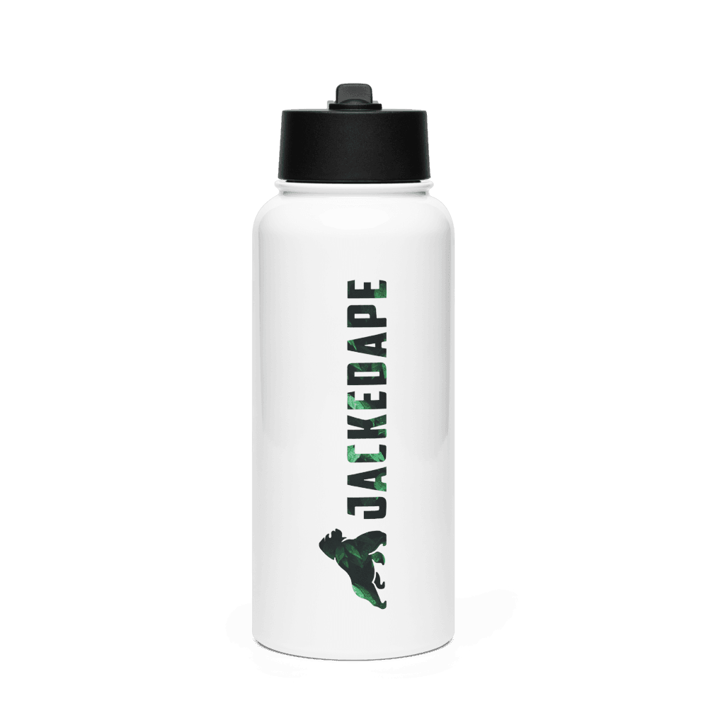 Stainless Steel Insulated Straw Bottle 750ML - Featuring double-walled stainless steel, a wide-mouth foldable straw, and a rotating handle | JackedApe
