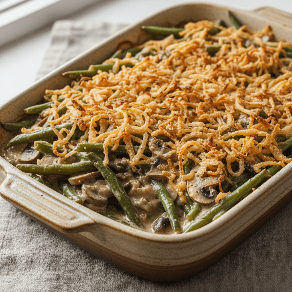 Casserole de haricots verts sains et frais