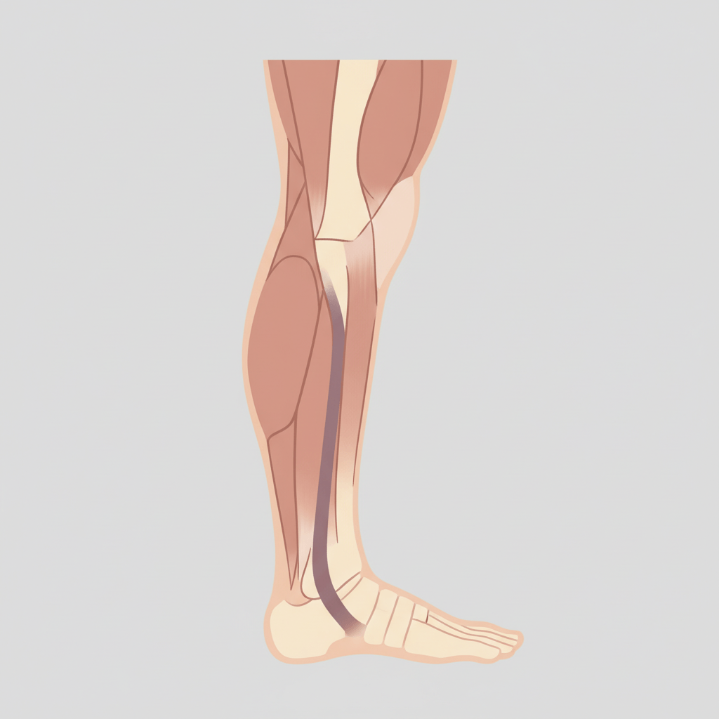Illustration anatomique du tendon d'Achille