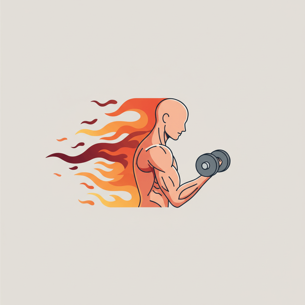 Figure musculaire s'entraînant avec une illustration de fibres musculaires en expansion
