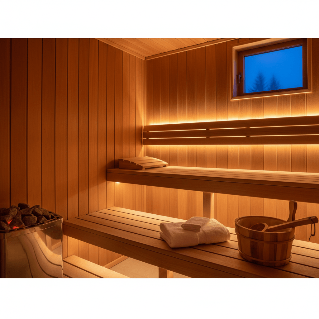 Intérieur de sauna confortable à la maison