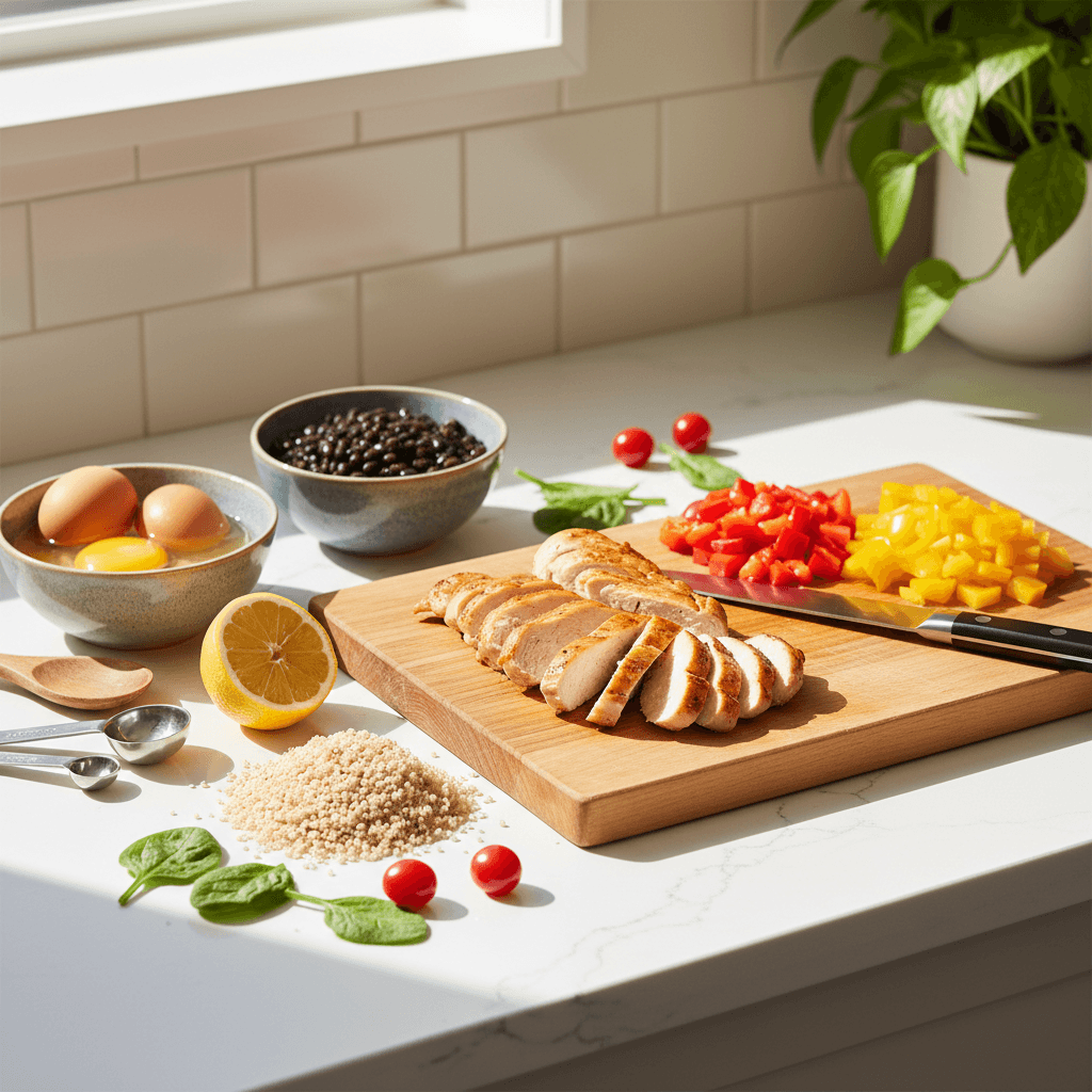 Mise en place de repas riches en protéines