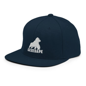 Casquette snapback à visière plate, logo blanc – Image 4